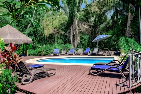 Natural landscape, Garden, Swimming pool