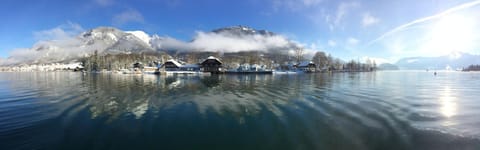 Property building, Natural landscape, Bird's eye view, Winter