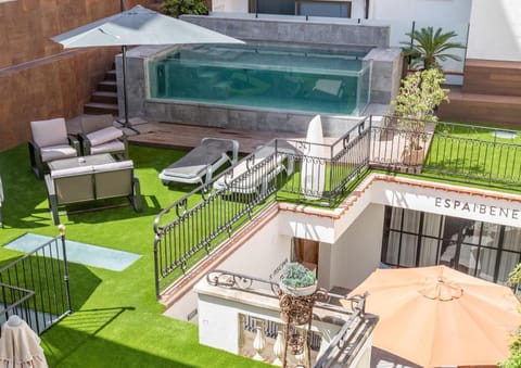 Patio, Seating area, Swimming pool, sunbed
