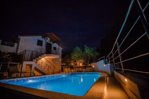 Property building, Night, Pool view, Swimming pool