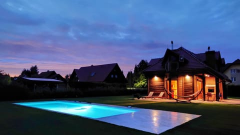 Property building, Night, Swimming pool, Swimming pool