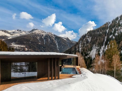 Winter, Mountain view, Swimming pool