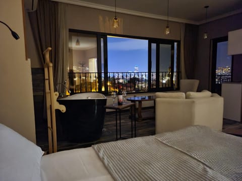 Seating area, City view