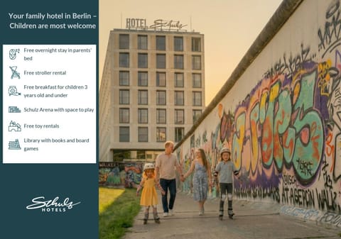 Property building, Property logo or sign, Logo/Certificate/Sign, Text overlay, children, group of guests, Family