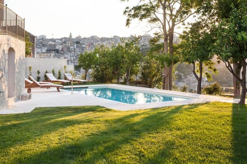 Day, Natural landscape, Garden, Garden view, Pool view, Swimming pool, sunbed