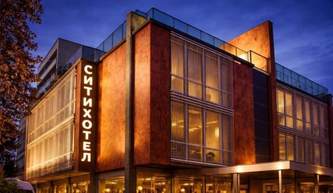 Property building, Facade/entrance, Night, Street view, Parking