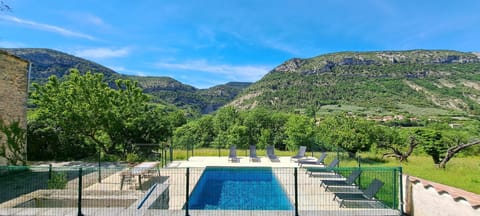 Nearby landmark, Spring, Day, Natural landscape, Mountain view, Pool view, Swimming pool, sunbed