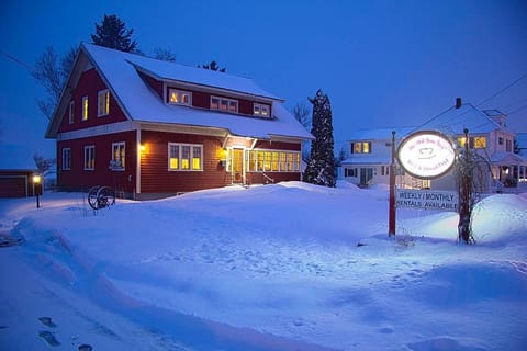 Property building, Night, Winter