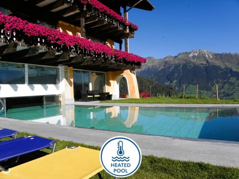 Property building, Spring, Natural landscape, Mountain view, Pool view, Swimming pool, sunbed