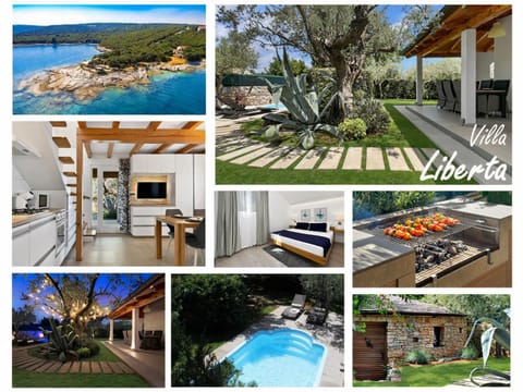 Property building, Patio, Natural landscape, BBQ facilities, Kitchen or kitchenette, Living room, Dining area, Bedroom, Garden view, Pool view, Swimming pool