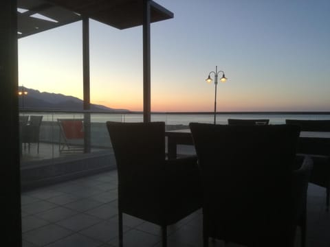 Natural landscape, View (from property/room), Balcony/Terrace, Sea view, Sunset