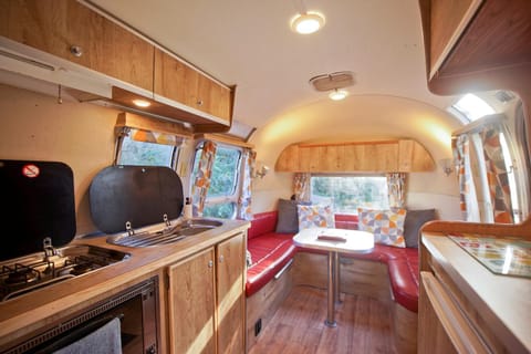 Vintage glamping Airstream with Farm Animals Farm Stay in England