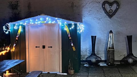 Property building, Night, Winter, Balcony/Terrace