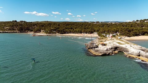 Natural landscape, Bird's eye view, Beach, Windsurfing, Sea view, Sports