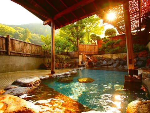Natural landscape, Hot Spring Bath, Mountain view, Open Air Bath