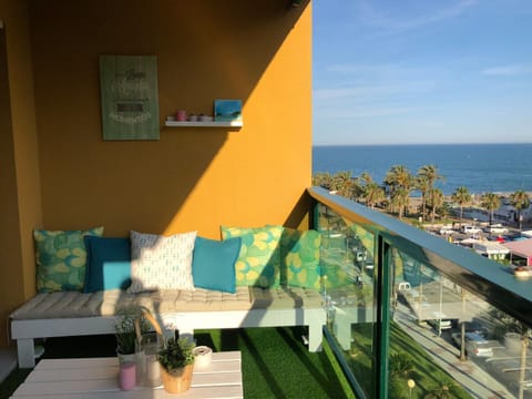 View (from property/room), Balcony/Terrace, Seating area, Sea view