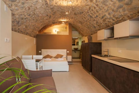 Bed, Kitchen or kitchenette, Living room, Photo of the whole room, Decorative detail, Seating area, Dining area, Bedroom, On site