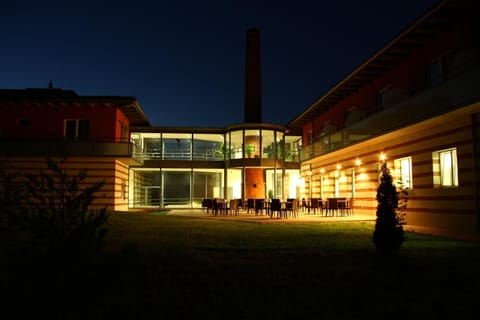 Property building, Facade/entrance, Night, Balcony/Terrace