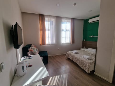 Bed, Day, TV and multimedia, Photo of the whole room, Seating area, Bedroom, heating, towels, air conditioner