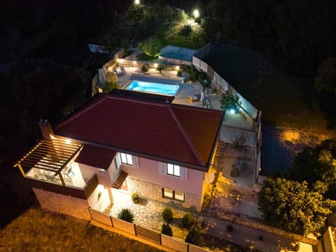 Property building, Night, Swimming pool