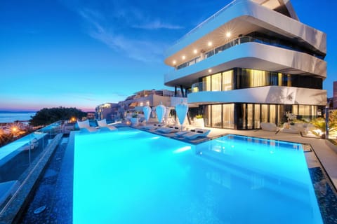Property building, Swimming pool, Swimming pool, Sunset