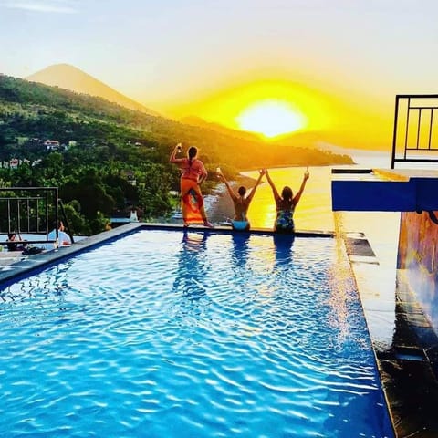 Swimming pool, Swimming pool, Sunset