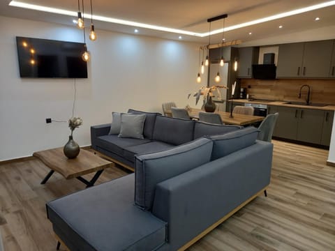 Kitchen or kitchenette, Living room, Seating area