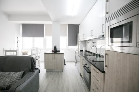 Kitchen or kitchenette, Living room, Dining area