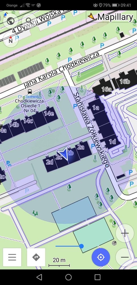 Off site, Bird's eye view, On site, Location