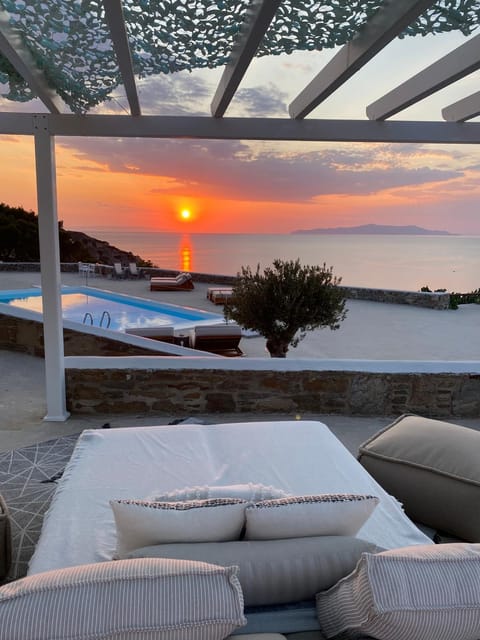 Summer, Sea view, Swimming pool, Sunset, sunbed