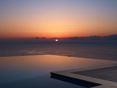 Pool view, Sea view, Swimming pool, Sunrise