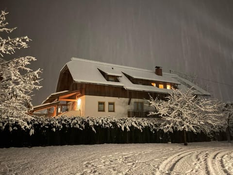 Property building, Night, Winter