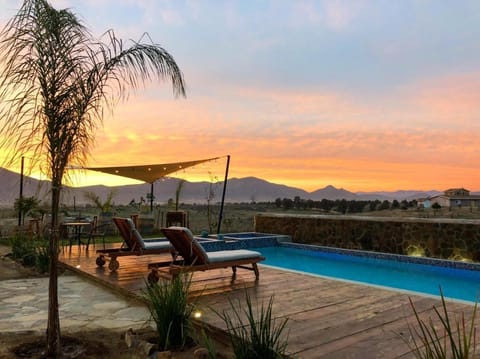Off site, Bird's eye view, Summer, Mountain view, Swimming pool, Sunset