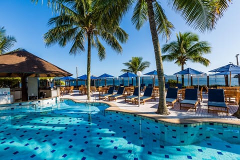 Day, Natural landscape, Lounge or bar, Pool view, Sea view, Swimming pool, sunbed