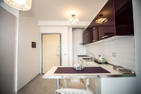 Kitchen or kitchenette, minibar, stove