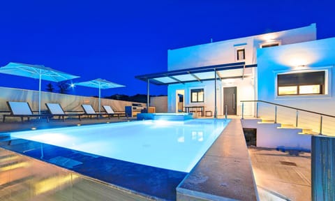Patio, Night, Natural landscape, Pool view, Swimming pool, sunbed