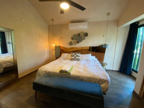 Bed, Bedroom, towels, air conditioner