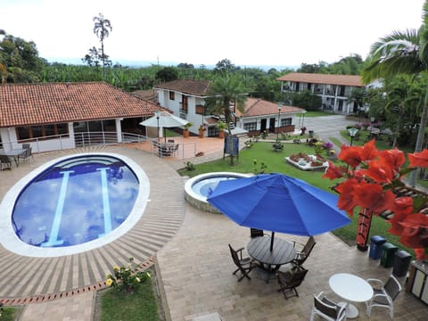 Property building, Patio, Swimming pool