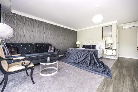 Bed, Living room, Photo of the whole room, Seating area, Bedroom, air conditioner