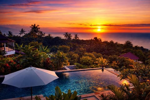 Garden, Garden view, Pool view, Sea view, Swimming pool, Sunset