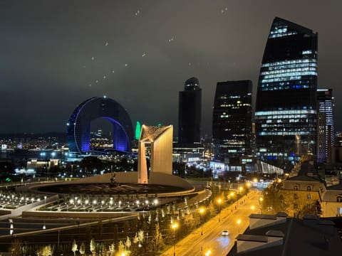 Night, City view, Sea view