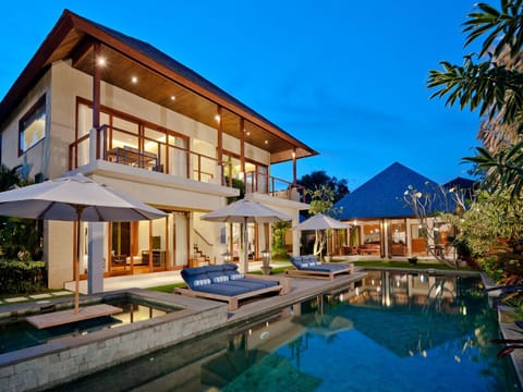 Facade/entrance, Night, Pool view, Swimming pool