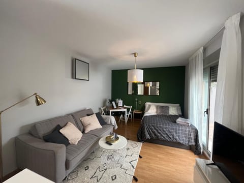 Bed, TV and multimedia, Living room, Photo of the whole room, Seating area, Bedroom
