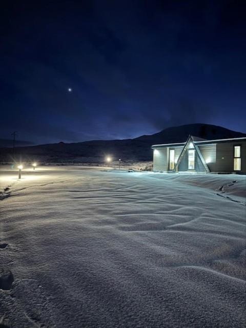 Property building, Night, Natural landscape, Winter, Mountain view