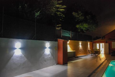 Night, Pool view, Swimming pool