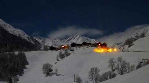 Night, Natural landscape, Winter