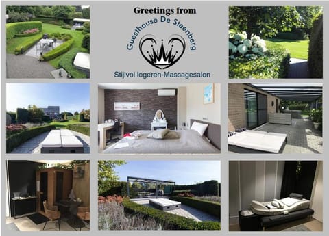 Guesthouse De Steenberg tweepersoonskamer met grote badkamer, kitchenette en tuinzicht op de eerste verdieping Bed and Breakfast in Flanders