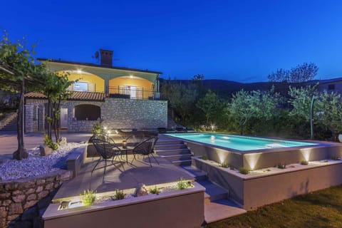 Night, Summer, Swimming pool