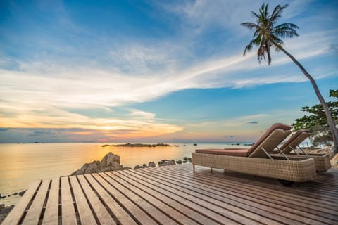 Natural landscape, Seating area, Beach, Sea view, Sunset, sunbed