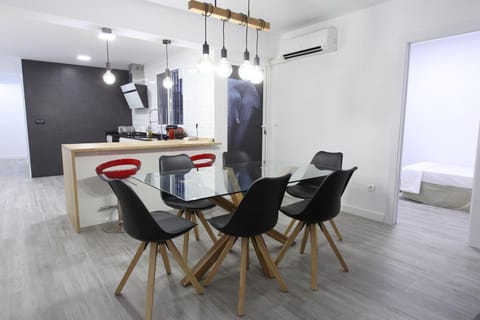 Kitchen or kitchenette, Living room, Dining area, Bedroom